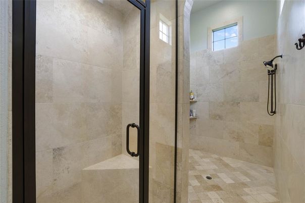 Bathroom, Glass Shower, Interior, Stone Walls