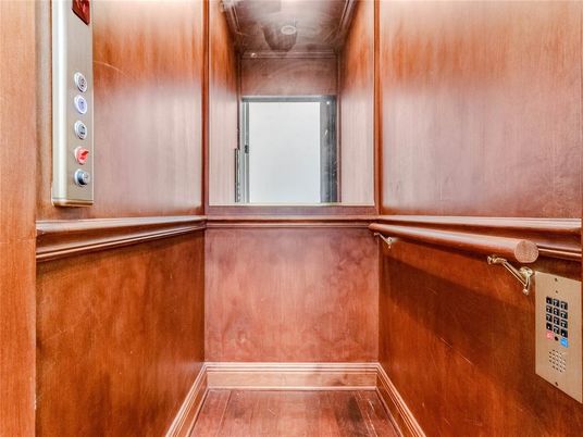 Elevator, Interior, Wooden Walls