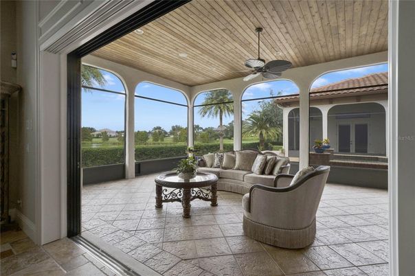 Interior, Living room, Recessed Lighting, Sun Room, Wooden Ceilings