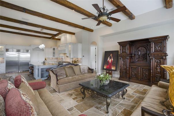 Interior, Kitchen, Living room, Pendant Lights, Stainless Steel Appliances, Wooden Beams