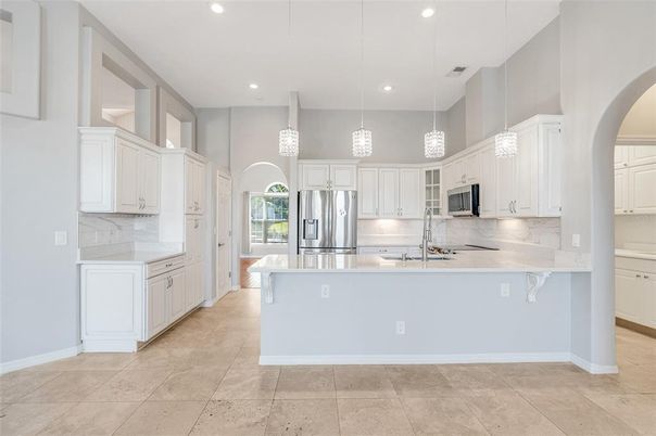 Interior, Kitchen, Pendant Lights, Recessed Lighting, Stainless Steel Appliances