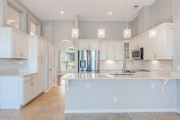 Interior, Kitchen, Pendant Lights, Recessed Lighting, Stainless Steel Appliances
