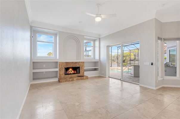 Empty room, Fireplace, Interior