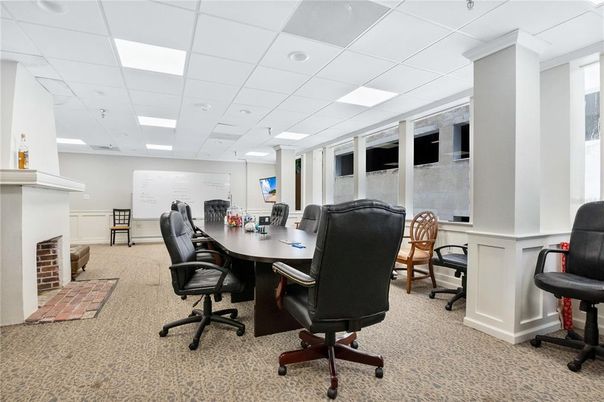 Fireplace, Home Office, Interior, Recessed Lighting