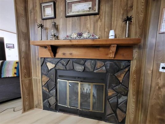 Fireplace, Interior, Wooden Walls