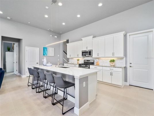 Interior, Kitchen, Pendant Lights, Recessed Lighting, Stainless Steel Appliances