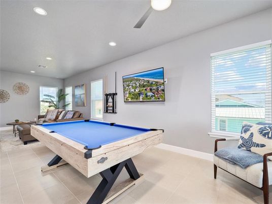 Billiard Table, Game Room, Interior, Recessed Lighting