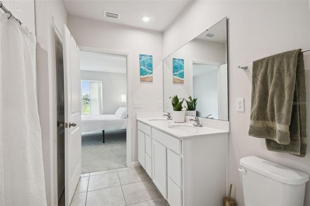 Bathroom, Bedroom, Dual Sink Vanities, Interior, Recessed Lighting