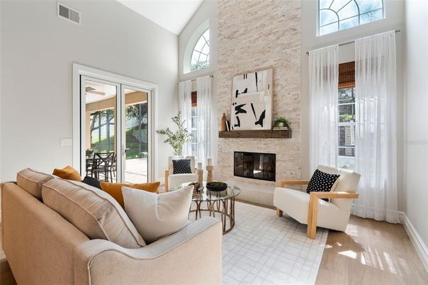 Fireplace, Interior, Living room, Stone Walls