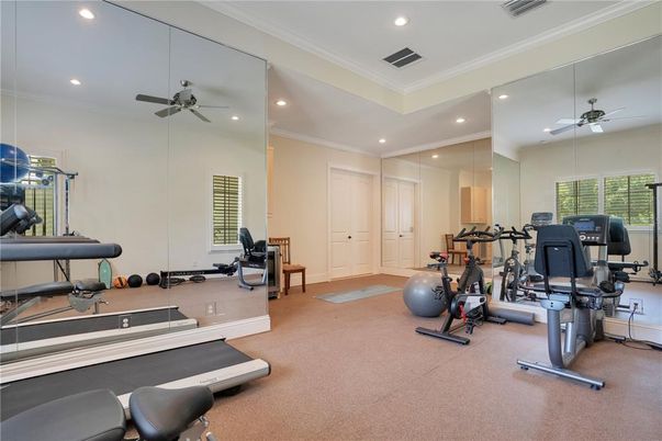 Fitness Equipment, Gym, Interior, Recessed Lighting