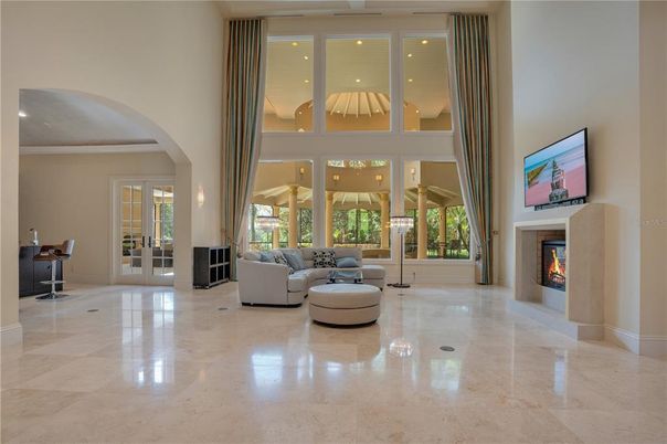 Fireplace, Interior, Living room, Recessed Lighting