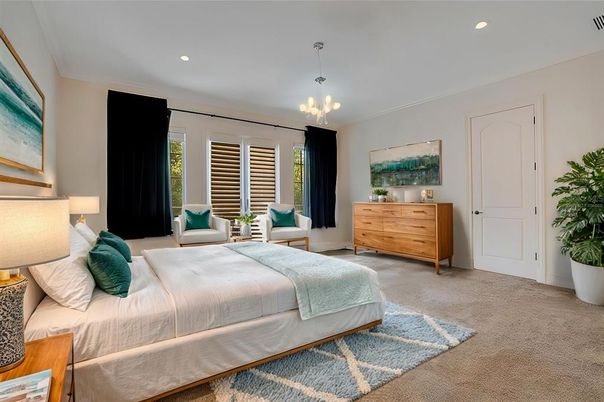 Bedroom, Interior, Pendant Lights, Recessed Lighting