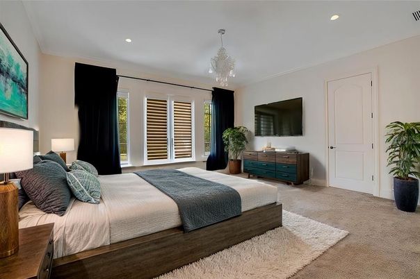 Bedroom, Interior, Pendant Lights, Recessed Lighting