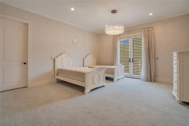Bedroom, Chandelier, Interior, Recessed Lighting