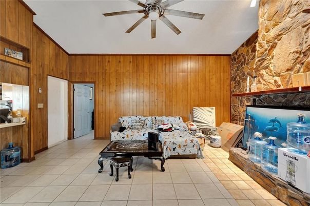 Fireplace, Interior, Stone Walls, Wooden Walls