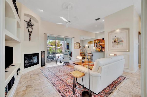 Fireplace, Interior, Living room, Recessed Lighting