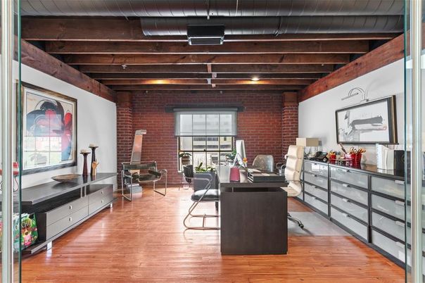 Home Office, Interior, Stone Walls, Wooden Beams, Wooden Ceilings, Wood Texture Flooring
