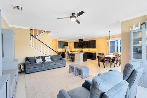 Dining room, Interior, Kitchen, Living room, Pendant Lights, Recessed Lighting