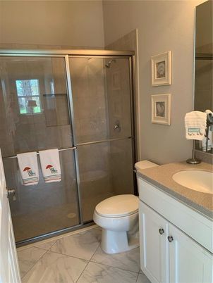 Bathroom, Glass Shower, Interior, Marble