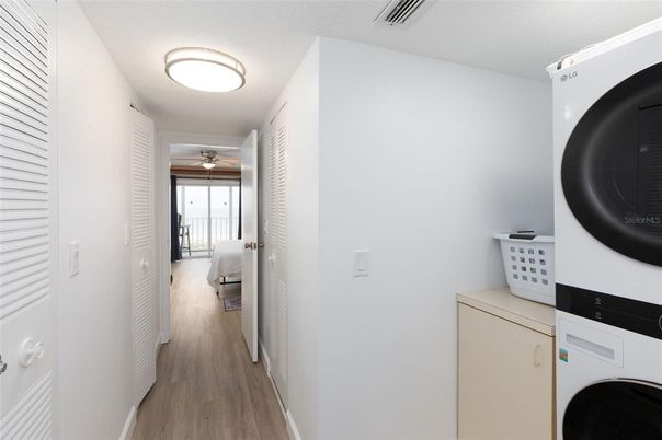 Interior, Washer, Wood Texture Flooring