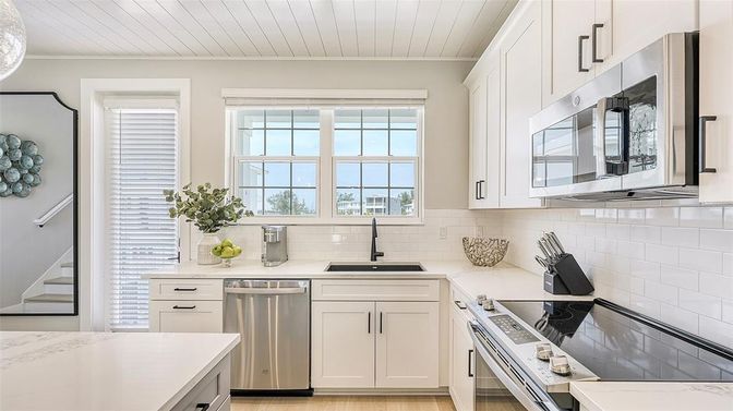 Interior, Kitchen, Stainless Steel Appliances, Wood Texture Flooring