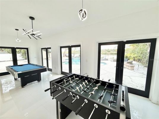 Billiard Table, Game Room, Interior, Pendant Lights