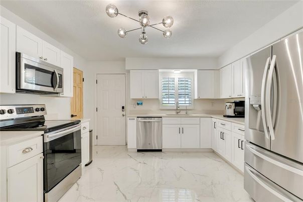 Interior, Kitchen, Marble, Stainless Steel Appliances