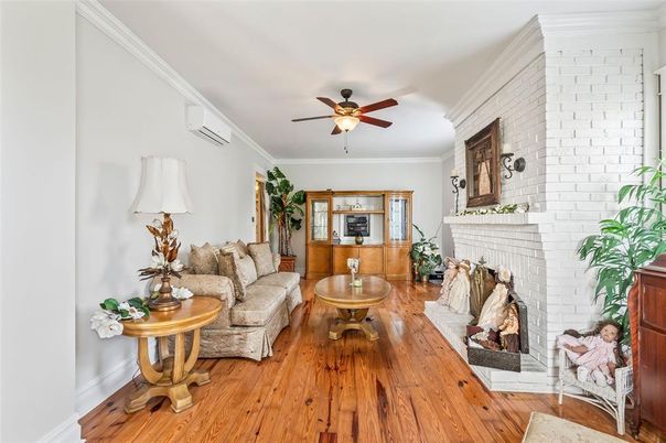 Fireplace, Interior, Living room, Stone Walls, Wood Texture Flooring