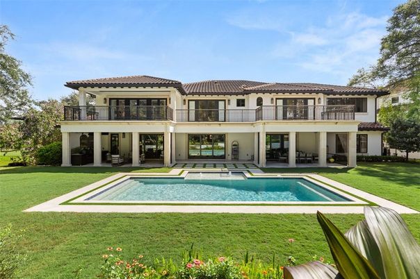 Backyard, Exterior, Facade, Pool, Mediterranean