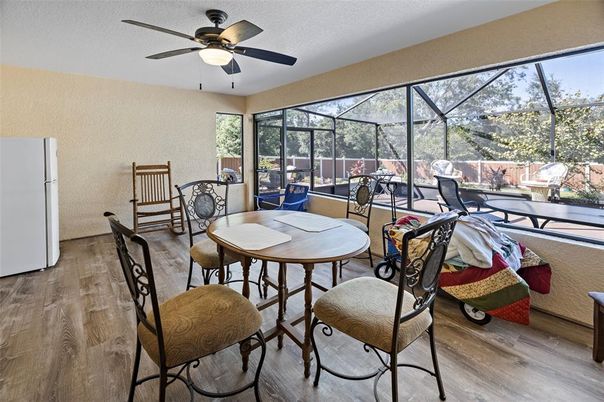 Dining room, Glass Ceilings, Interior, Sun Room, Wood Texture Flooring