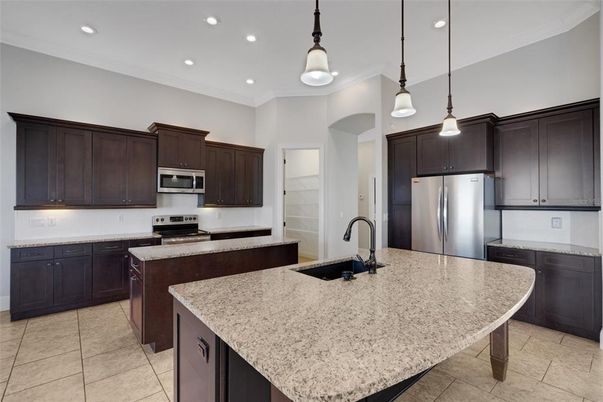 Interior, Kitchen, Pendant Lights, Recessed Lighting, Stainless Steel Appliances