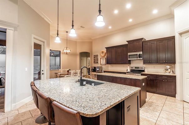 Interior, Kitchen, Pendant Lights, Recessed Lighting, Stainless Steel Appliances