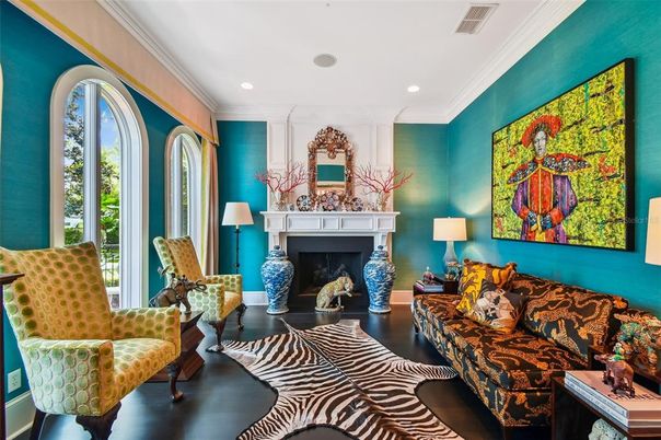 Fireplace, Interior, Living room, Recessed Lighting
