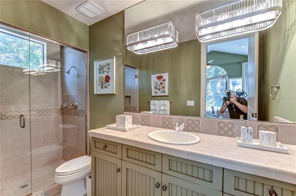 Bathroom, Glass Shower, Interior, Tile Countertops
