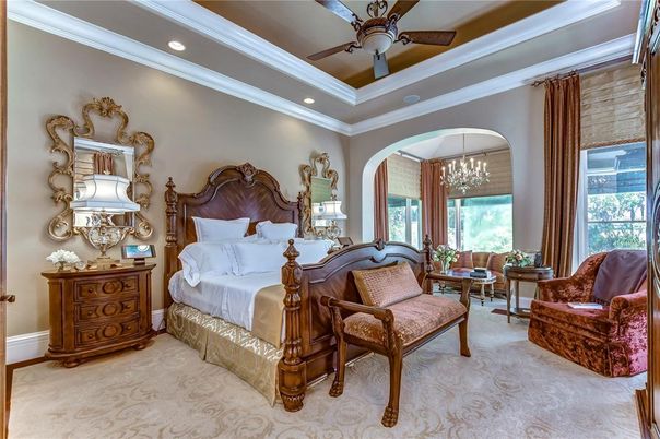 Bedroom, Chandelier, Interior, Recessed Lighting