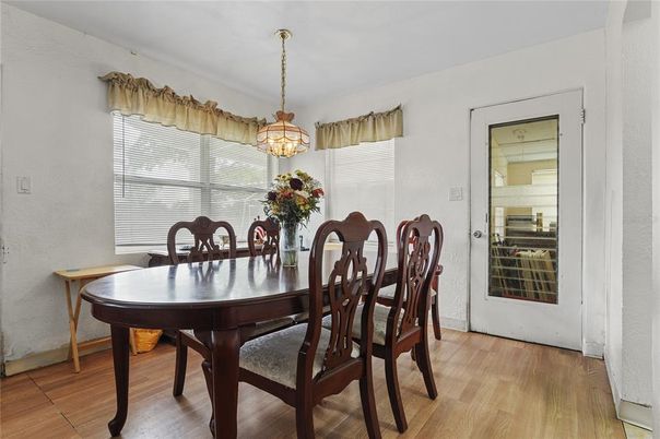 Chandelier, Dining room, Interior, Pendant Lights, Wood Texture Flooring