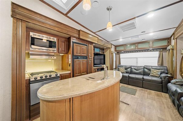 Interior, Kitchen, Living room, Pendant Lights, Recessed Lighting, Stainless Steel Appliances, Wood Texture Flooring