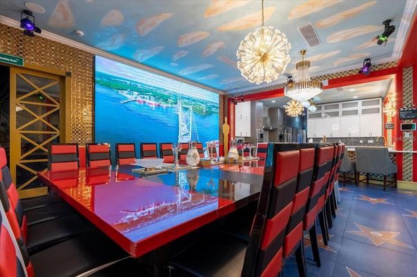 Chandelier, Dining room, Interior, Recessed Lighting