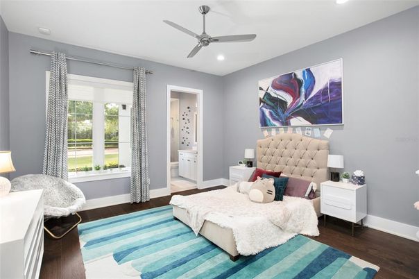 Bathroom, Bedroom, Interior, Recessed Lighting, Wood Texture Flooring
