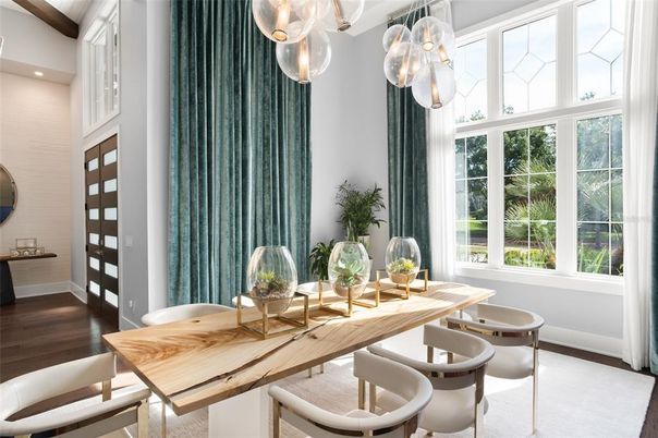 Dining room, Interior, Wood Texture Flooring