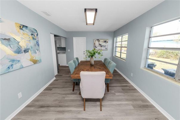 Dining room, Interior, Wood Texture Flooring