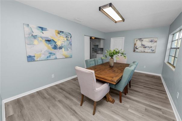 Dining room, Interior, Wood Texture Flooring