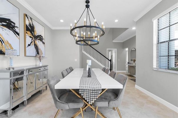 Dining room, Interior, Pendant Lights, Recessed Lighting