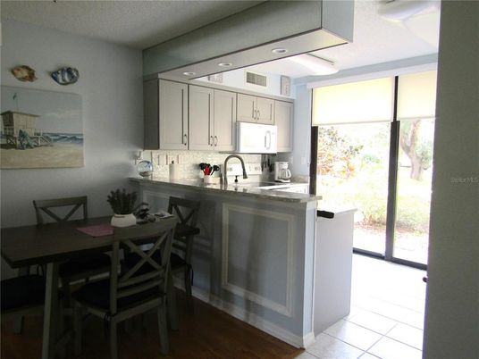 Dining room, Interior, Kitchen, Recessed Lighting, Wood Texture Flooring