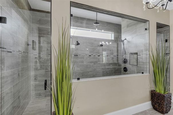 Bathroom, Glass Shower, Interior, Marble Walls