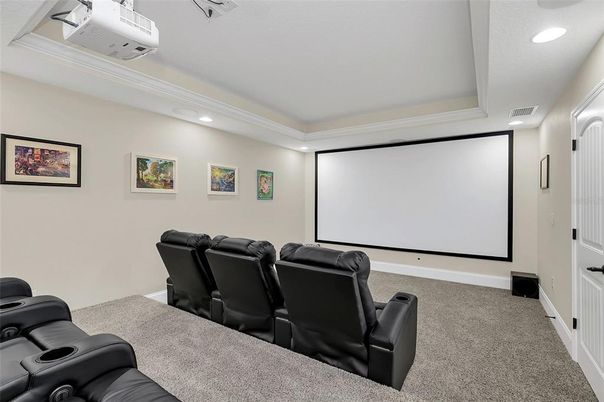 Home Theatre Room, Interior, Projection Screen, Recessed Lighting, Theatre Room