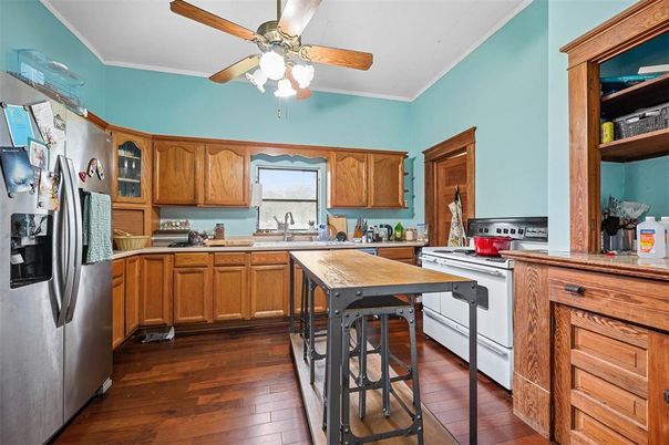 Interior, Kitchen, Wood Texture Flooring