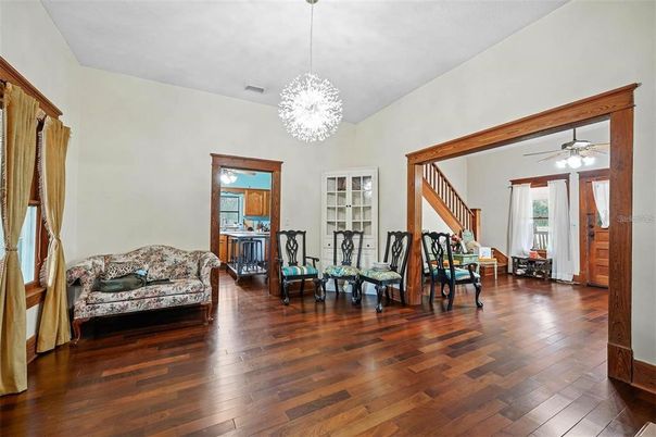 Chandelier, Interior, Wood Texture Flooring