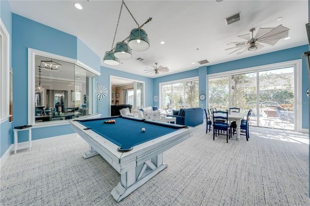 Billiard Table, Dining room, Game Room, Interior, Pendant Lights, Recessed Lighting