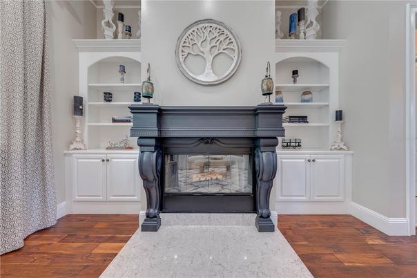 Fireplace, Interior, Piano, Wood Texture Flooring